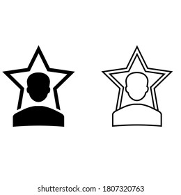 Celebrity icon vector set. achievement illustration sign collection. famous symbol.