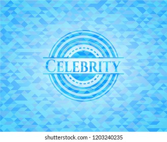 Celebrity light blue mosaic emblem