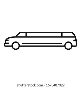 Celebrity limousine icon. Outline celebrity limousine vector icon for web design isolated on white background