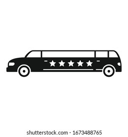 Celebrity limousine icon. Simple illustration of celebrity limousine vector icon for web design isolated on white background