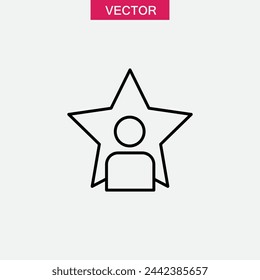 Icono de la línea de la celebridad, ilustración plana del estilo de moda del vector sobre fondo blanco..eps