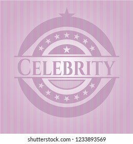 Celebrity pink emblem. Retro