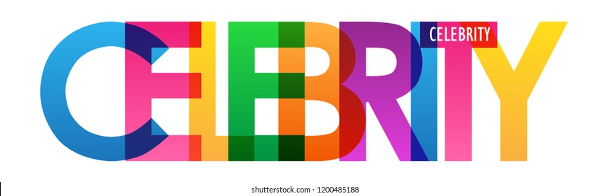 CELEBRITY rainbow letters banner