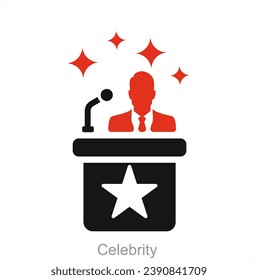 Celebrity and speech icon concept
