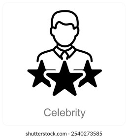 Celebrity and star icon concept