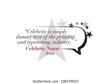 Celebrity Talking Bubble Text Area