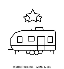 Stars Trailer Linie Symbol Vektorgrafik. Trailernschild. isoliertes Kontursymbol