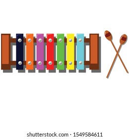 CELEMOON Natural Wooden Toddler Xylophone Glockenspiel For Kids with Multi-Colored Metal Bars Included Two Set of Child-Safe Wooden Mallets 