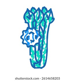 celery allergen free product food doodle icon sketch vector. celery allergen free product food sign. isolated symbol illustration