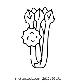 celery allergen free product food line icon vector. celery allergen free product food sign. isolated contour symbol black illustration