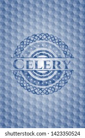 Celery blue emblem with geometric background. Vector Illustration. Detailed.