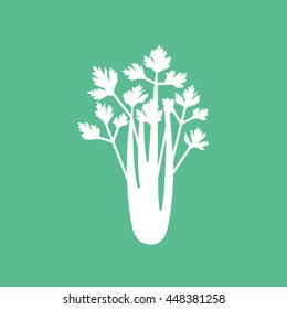 Celery Flat Icon On Green Background