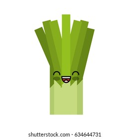 celery fresh vegetable kawaii character