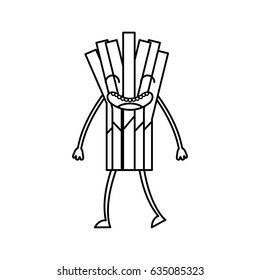 celery fresh vegetable kawaii character