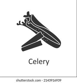 Celery glyph icon. Aromatic leaf stalks raw or cooked. Tasty herb with special flavor. Herbs and spices concept. Filled flat sign. Isolated silhouette vector illustration