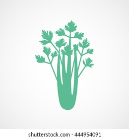 Celery Green Flat Icon On White Background