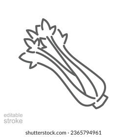 Celery icon. celery bunch with stalks or stems and leaves. fresh organic natural vegetable. Herbaceous vegan vegetarian detox food. outline style vector illustration design on white background EPS 10