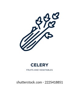 celery icon from fruits and vegetables collection. Thin linear celery, food, corn outline icon isolated on white background. Line vector celery sign, symbol for web and mobile