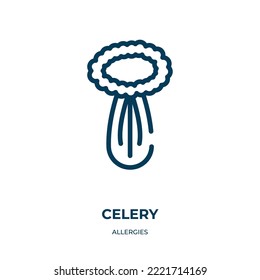 Celery icon. Linear vector illustration from allergies collection. Outline celery icon vector. Thin line symbol for use on web and mobile apps, logo, print media.
