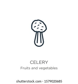 Celery icon. Thin linear celery outline icon isolated on white background from fruits and vegetables collection. Line vector sign, symbol for web and mobile