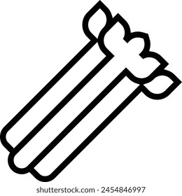 icono de apio. Diseño de estilo lineal delgado aislado sobre fondo blanco