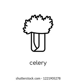 celery icon. Trendy modern flat linear vector celery icon on white background from thin line Fruit and vegetables collection, outline vector illustration