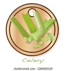 Celery illustration set on white backgrond. Vector image.
