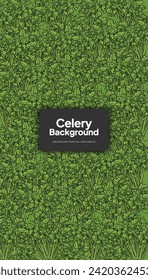 Celery illustration, tropical vegetable background design template