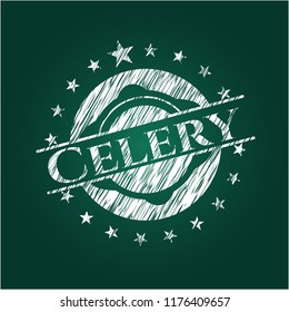 Celery on chalkboard