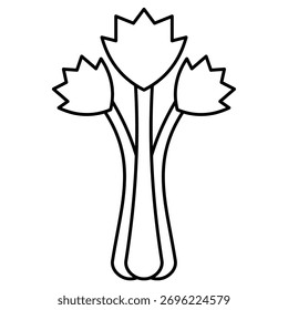 Celery outline icon isolated on white