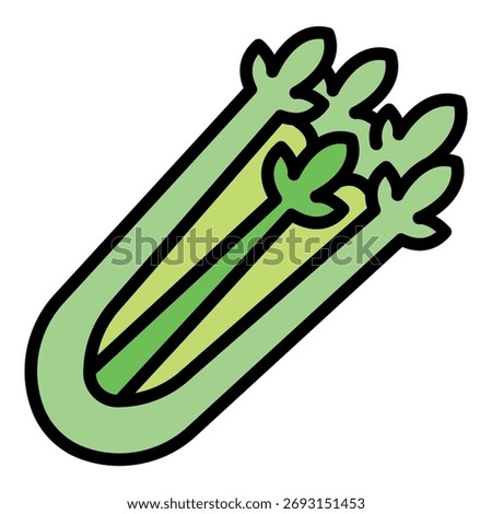 Celery plant icon. Outline celery plant vector icon color flat isolated