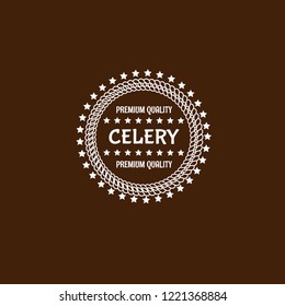 celery premium quality emblem, label, badge. premium quality package label. vintage stamp. designed for celery product