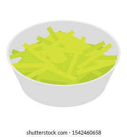 Celery salad icon. Isometric of celery salad vector icon for web design isolated on white background