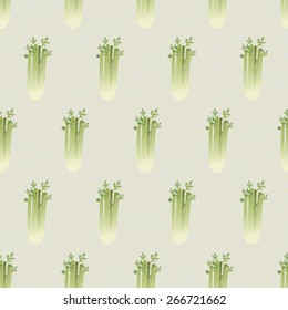 Celery seamless pattern. Healthy food. Series of vector illustrations