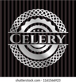 Celery silvery shiny badge