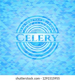 Celery sky blue mosaic emblem
