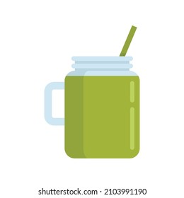 Celery smoothie icon. Flat illustration of celery smoothie vector icon isolated on white background