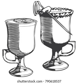 Celery tonic and hartwood. Vector cocktail set
