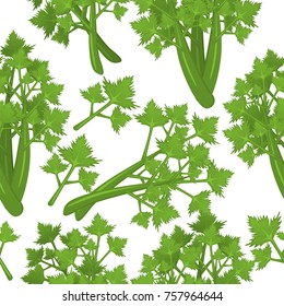 Celery vector seamless pattern