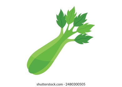 Celery Vegetable Flat Sticker Design