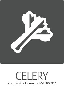 Celery vegetable food stylised icon concept. Possibly an icon for the allergen or allergy.