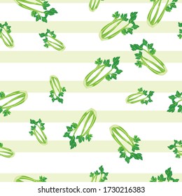 Celery Vegetable Seamless Pattern would be perfect for fabric, textile, gift wrap, wallpaper, surface designer, background, backdrop, and ornament.