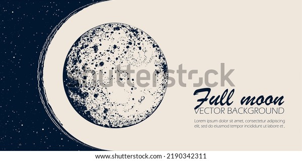 Celestial\
banner with full moon. Vector background for landing page, web\
design. Astrology, fortune telling, tarot reading concept. Book\
cover, poster. Lunar eclipse. Mooon\
surface