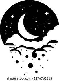 Celestial | Black and White Vector illustration