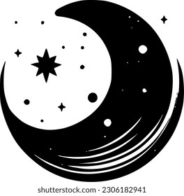 Celestial | Black and White Vector illustration