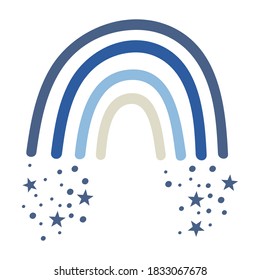 Celestial blue boho rainbow. Vector illustration.
