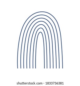 Celestial blue boho rainbow. Vector illustration.
