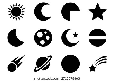 Cuerpos celestes y Formas geométricas Luna creciente