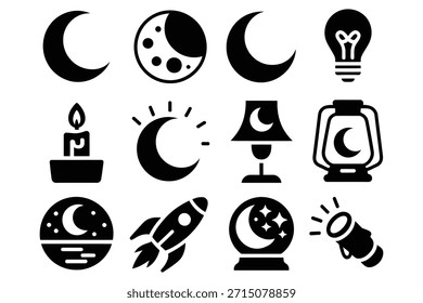 Cuerpos celestes y fuentes de luz Luna creciente