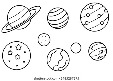 Celestial Bodies Line Art Illustration for All Levels